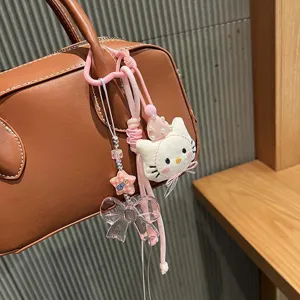 Cute cartoon plush doll bag charm sweet versatile keychain purse pendant decorative strap