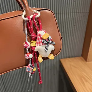 Cute cartoon plush doll keychain bag pendant aesthetic backpack decoration hanging charm