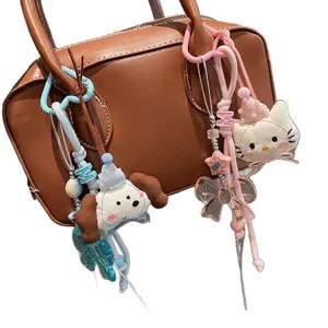 Cute cartoon plush bag charm sweet style pendant for handbags and keys accessories.