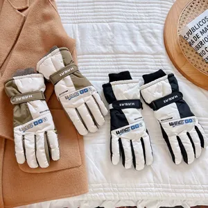 Men winter ski gloves waterproof thermal fleece thick windproof touch screen cycling