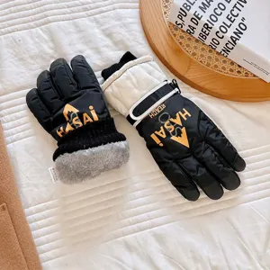 Winter warm ski gloves waterproof windproof thick fleece lined thermal riding gloves outdoor