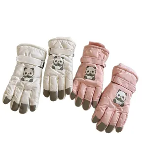 Guanti da sci invernali con simpatico panda, guanti da ciclismo impermeabili e caldi.