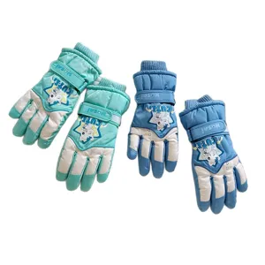 Kinder Winter wasserdichte Skihandschuhe, dicker warmer Fleece rutschfeste Cartoon Fäustlinge.