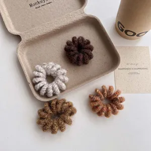 Plush telephone wire hair ties soft fuzzy hair ropes ponytail holders cute hair accessories