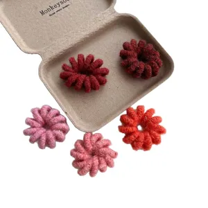 Plush telephone wire hair ties colorful fuzzy hair ropes cute ponytail holders hair accessories