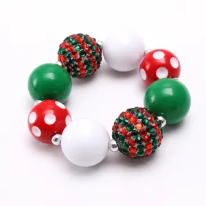 Noel enfants gros collier de perles colorees strass perle chewing-gum bijoux de fete