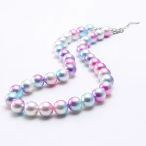 Collana di perle sfumate colorate per bambini grazioso gioiello con perline alla moda