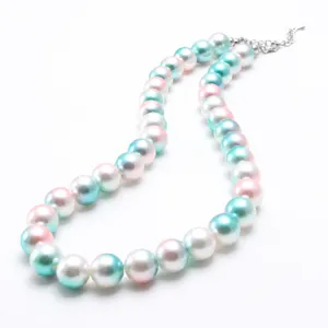 Collana di perle sfumate colorate per bambini, graziosi gioielli di perle per ragazze.