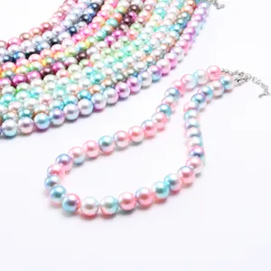 Collana di Perle Colorate per Bambini Collana con Perline in Acrilico Sfumato alla Moda per Bambini Regalo di Gioielli