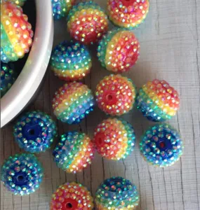 Perline in resina con strass arcobaleno colorate per fai da te creazione di gioielli