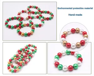Weihnachten Perlenarmband handgemachte mehrfarbige ABS Kunstperle Mode Schmuck für Kinder
