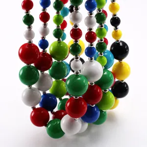 Kids Chunky Necklace Colorful Acrylic Beaded Statement Necklace European American Children Fashion Jewelry Gift