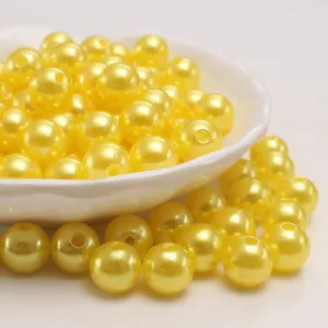 Perles de Perles Simulées en Plastique ABS Perles Rondes en Vrac pour Fabrication de Bijoux DIY et Accessoires de Projets d'Artisanat