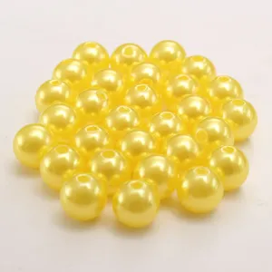 Perles en plastique ABS imitation perle jaune pour la fabrication de bijoux DIY!