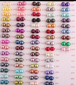 Carta de colores de perlas de imitacion de plastico ABS para cuentas sueltas DIY