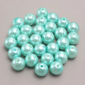Perle Imitazione Plastica ABS Verde Menta Perle Sfuse Foro Diretto DIY Gioielli Artigianato