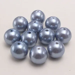 Perline in plastica ABS blu denim perle sfuse foro diritto per creazione di gioielli fai da te.