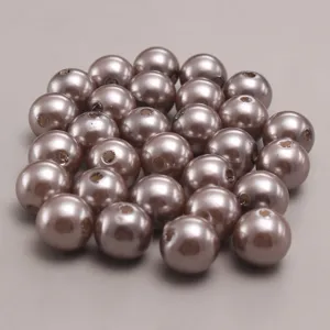 Perle di imitazione ABS color caffè fumo perline sfuse per progetti di gioielli fai da te.