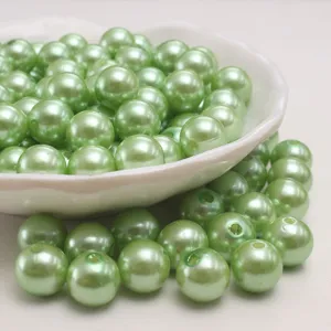 Grass Green ABS Simulated Pearl Beads Round Loose Beads For DIY Jewelry Making Craft Decoration Accessories