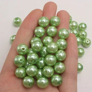 Grass Green ABS Plastic Imitation Pearl Beads 6-30mm DIY Craft Loose Beads for Jewelry