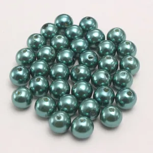 Teal ABS Imitation Perlen lose Perlen, runde Kunststoffperlen mit Loch für DIY Schmuckherstellung.