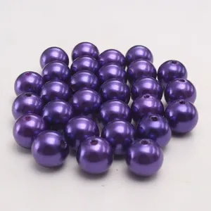 Dunkelviolett ABS Kunststoff Imitationsperle Perlen Runde Lose Perlen Für DIY Handgemachte Schmuckherstellung Zubehör