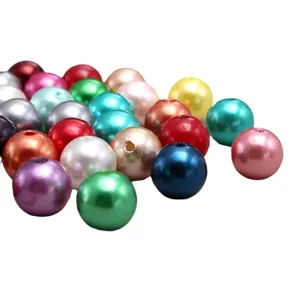Bunte ABS Kunststoff Imitation Perlen, bunte lose DIY Bastelperlen für Schmuckdesign.
