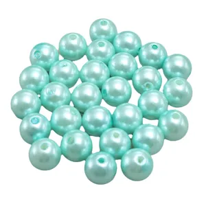 Perline di plastica ABS verde menta imitazione perle perline sfuse per fai da te.