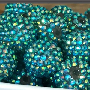 10-22MM Resin Rhinestone Beads Chunky Bubblegum Beads Blue AB Crystal DIY Jewelry Making