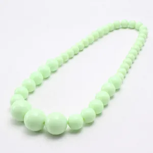 Kids pastel green beaded necklace sweet candy color acrylic stretch jewelry for children