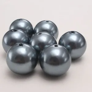 Dark grey ABS plastic imitation pearl beads for DIY jewelry making, 6-30mm loose craft beads.