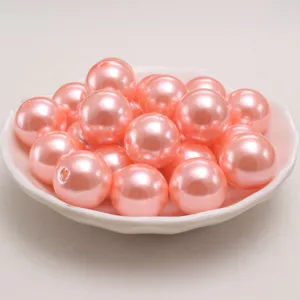 Rosa ABS Perlen Detailansicht, ideal für DIY Schmuckherstellung und kreative Bastelarbeiten.