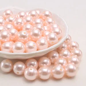 Perles d'Imitation en Plastique ABS Rose Clair Perles Vrac Pour Fabrication de Bijoux DIY et Accessoires d'Artisanat