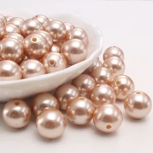 Cuentas de Perlas de Imitación de Plástico ABS Café Claro Cuentas Sueltas para Manualidades DIY Accesorios