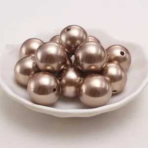 Mittelbraune ABS Kunststoff Perlen Imitation, 6-30mm DIY lose Bastelperlen für Schmuckherstellung.