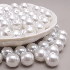 Perles en Vrac en Plastique ABS Blanc Pur Perle Artificielle Tailles Assorties Fournitures Artisanat DIY