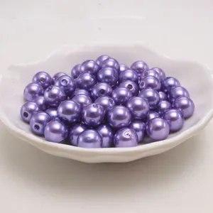 Purple ABS Plastic Imitation Pearl Beads DIY Loose Beads For Crafting And Jewelry Making