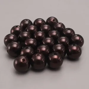 Cuentas de perlas de imitación de plástico ABS marrón oscuro para manualidades DIY