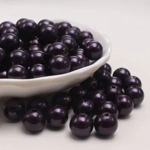 Dunkelviolett Nachierte Perle Perlen ABS Kunststoff Lose Perlen Für DIY Schmuck Herstellung Handwerk Dekoration Zubehör