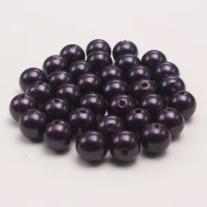 Dunkelviolette ABS-Kunststoff Perlenimitation, lose DIY Bastelperlen fur Schmuck Detail.