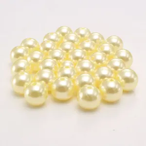ABS plastic imitation pearl beads, cream beige straight hole DIY loose beads for crafts