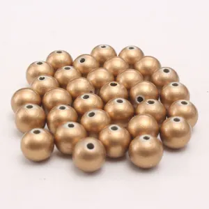 ABS plastic pearl beads, 6-30mm matte gold loose round beads for jewelry making DIY craft
