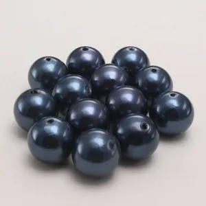Dark Blue ABS Plastic Imitation Pearl Beads Round Loose Beads For DIY Handmade Jewelry Making Craft Project Accessories
