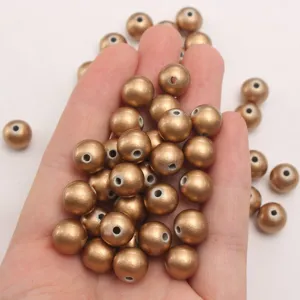 6-30mm abs plastic imitation pearl beads metallic gold loose beads for diy jewelry