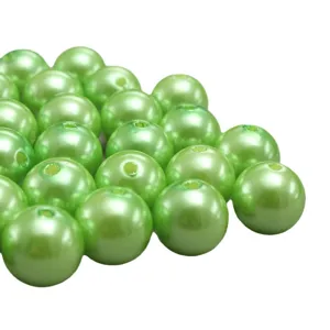 Perles en plastique ABS vert pomme en vrac pour fabrication de bijoux DIY artisanat