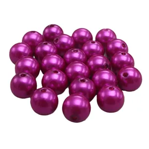 Perles d'imitation en ABS rose fonce 6-30mm trou droit perles en vrac pour bricolage