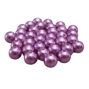 Purple ABS plastic imitation pearl beads for DIY jewelry making crafts and handmade accessories.