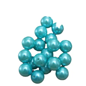 Hellblaue ABS Perlen Imitation zum Basteln, glatte runde lose Perlen für DIY Schmuckdesign.