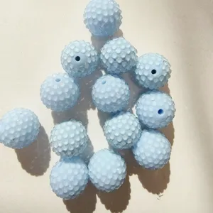 Light blue resin rhinestone ball beads acrylic chunky beads for DIY jewelry making accessories