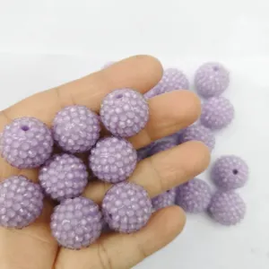 10-22mm harz strasskugeln pastell lila acryl perlen chunky perlen fuer schmuck diy